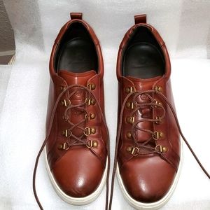 MASSIMO DUTTI men's leather sneakers brown size 42